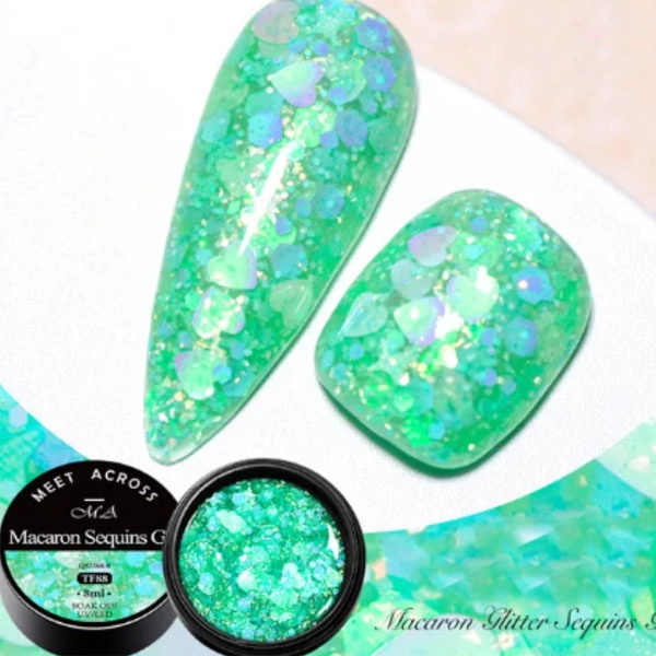 LED UV colour gel - Macaron glitter, 8ml