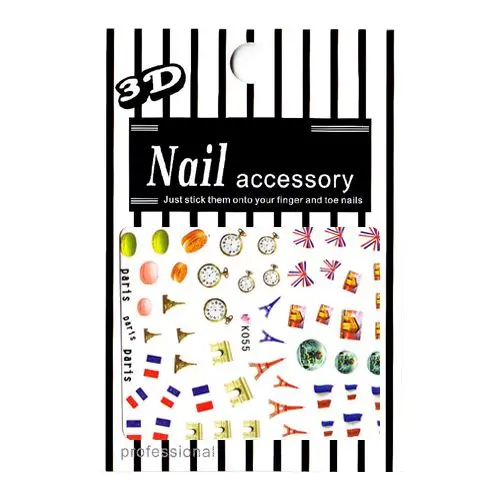 Simbolurile Franței - stickere nail art 3D