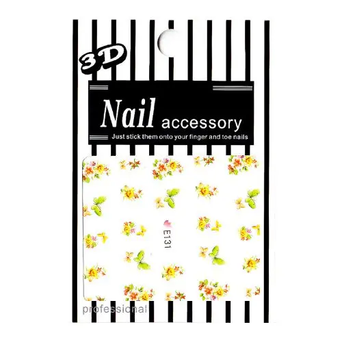 Stickere 3D pentru nail art - buchet de flori și fluturi