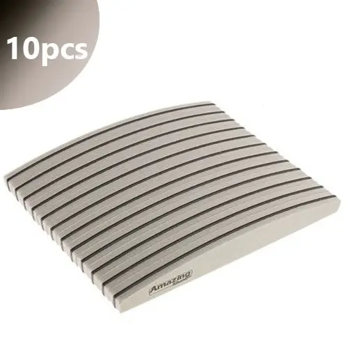 Pilă unghii Profi Sponge Halfmoon Zebra cu centru negru, 220/280 - 10buc