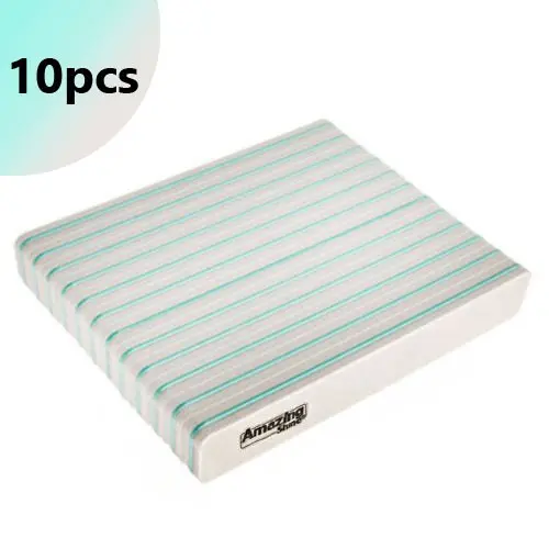 Pilă unghii Profi Sponge Jumbo Zebra cu centru verde, 100/180 - 10buc