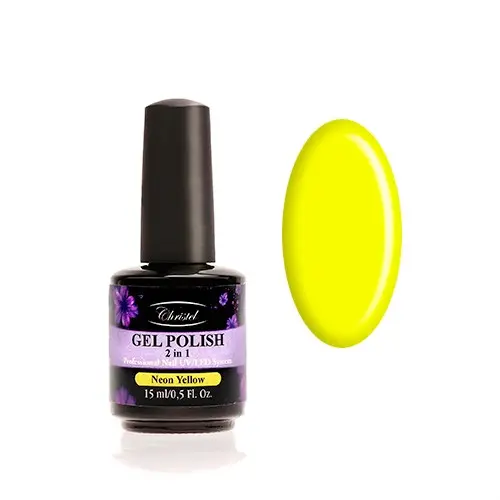 Christel Lac de unghii 2 î n 1 - Neon Yellow 15ml