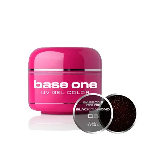 Gel UV Silcare Base One Black Diamond - Red Stars 05, 5g