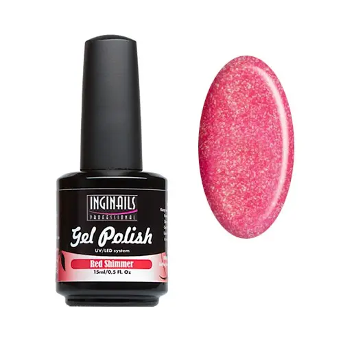 Gel/lac UV Inginails Professional 15ml - Red Shimmer