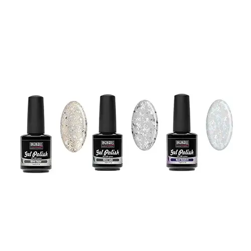 SET mic Silver glitter - 3 geluri de înaltă calitate