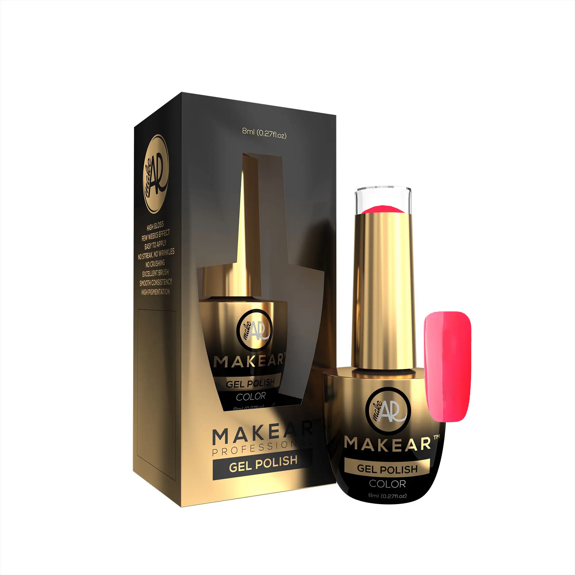 Makear Gel colorat pentru unghii  – Neon bright pink – N15, 18ml