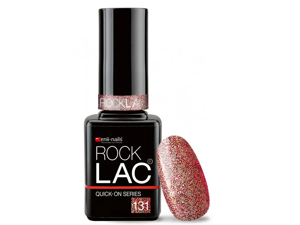 RockLac 131 - limpede cu sclipici roz-aurii, 11ml