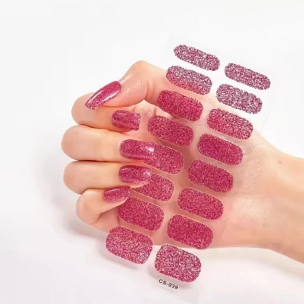 Self-Adhesive Nail Stickers - purple glitters