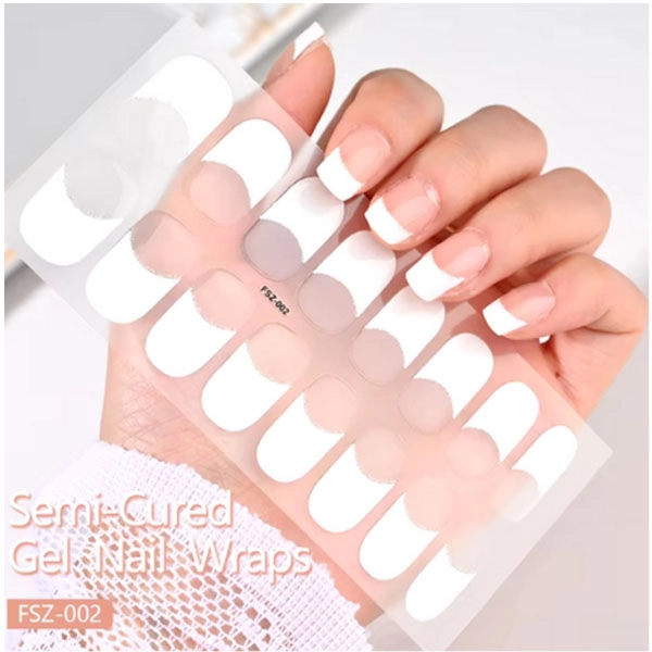 Self-Adhesive Nail Stickers - French manicure, white