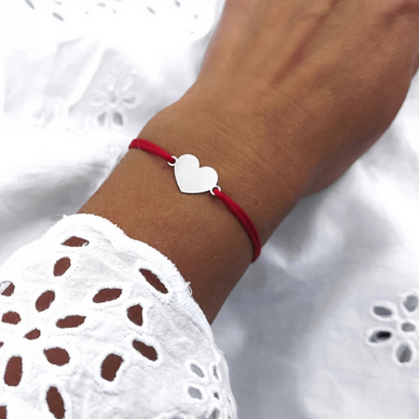 Bracelet - Heart, red