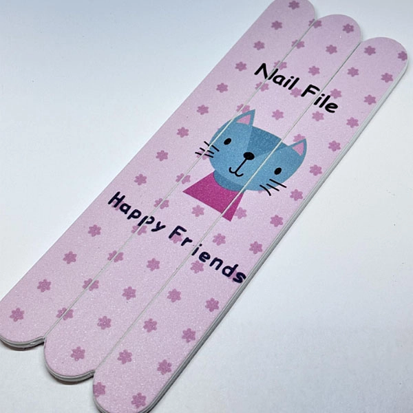 Set of nail buffers with pattern - pink cat