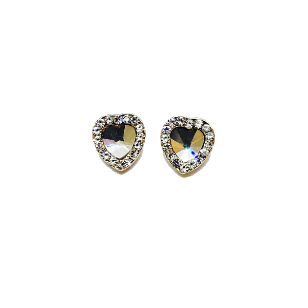 Stud earrings - transparent, hearts