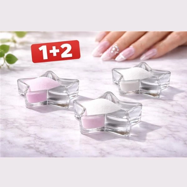 Vas din sticlă pentru pudre și lichide 55x25 mm – stea - PROMOȚIE 1+2 GRATUITE