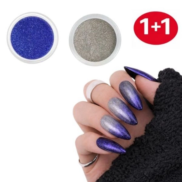 Pudră colorată cu efect de oglindă nr. 11 + nr.22, - PROMOȚIE 1+1 GRATUITĂ
