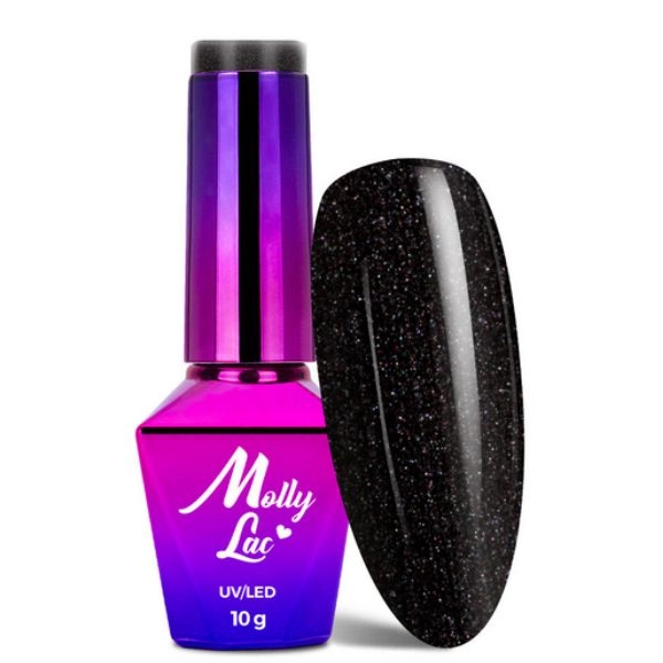 Ojă semipermanentă hibridă UV/LED MollyLac Elite Women Night Princess nr. 46, 10g