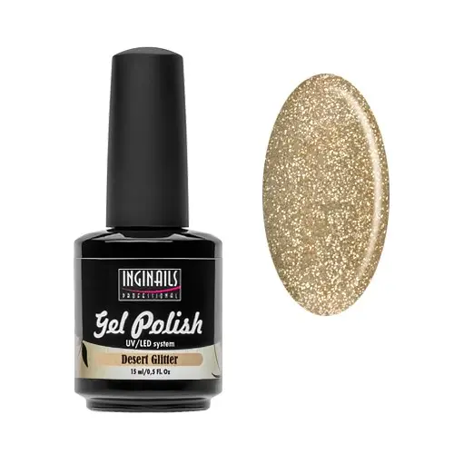 Ojă permanentă cu sclipici Inginails Professional – Desert Glitter 15 ml