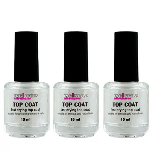 3x Top Coat cu uscare rapidă Inginails 15ml