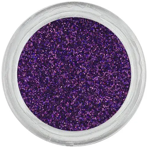 Pudră pentru nail art de culoare violet închis, cu glitter