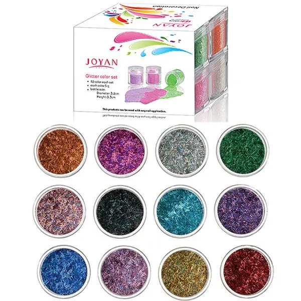 Kit Nail art 12 buc - sclipici 10g