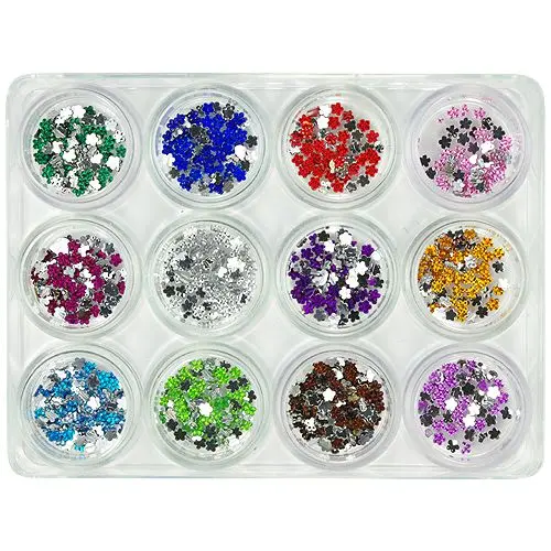 Flori - kit nail art, 12 buc